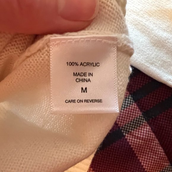 NWT! New York & Co Off White Cowlneck Sweater w/Cream Embellishments - Medium - Picture 5 of 5